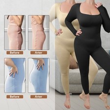 Damen Overall Shaper Shapewear Bodysuit Unten Bauchweg Hüftformender Unterwäsche