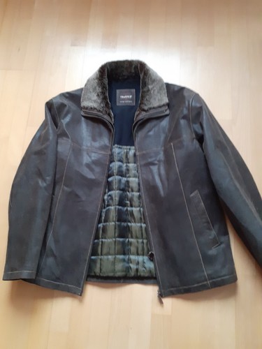 Lederjacke porc mit fellkragen - lederjacke,