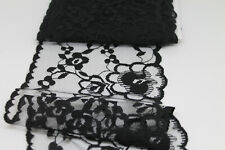 Spitzenborte ca. 12 cm Breit Meterware Spitze, Gipüre in Schwarz
