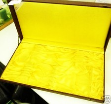 Braun melierter Besteckkasten mit gelbem Futter Besteckkoffer Besteckkasten 