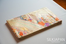 Echt Reiner Goldfaden Weihnachten Seide Obi Japanischer Kimono Vintage...