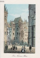 Nürnberg Nassauer Haus Original Lithografie 1850