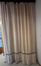 vorhang blickdicht, lang, beige Mit Borte