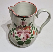 Schöner alter Emaille Krug Milchkanne Saftkrug Henkelkanne Email