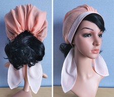 Damen Faltenmütze Bandana Mütze z. Binden Lurex Nackenschutz Gr. 50-70 Neu