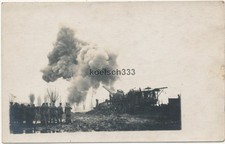 Foto Eisenbahn Artillerie Geschütz feuert auf feindliche Stellungen im Westen