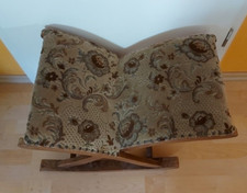 Fußwippe Fußbank Fußschaukel Fußhocker Beinschaukel Holzgestell Samtbezug 60er!