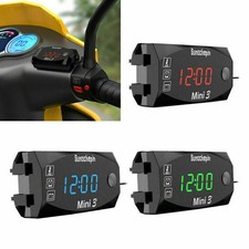 Digital LED Uhr Clock Temperatur Anzeige Thermometer Voltmeter 12V Auto Kfz E0I6