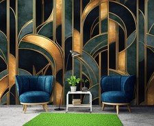 Fototapete Art Deco Glamour Gold Abstrakt Modern VLIES TAPETE XXL + KLEISTER 452