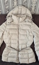 Benetton Daunenjacke in Beige Größe 34 mit Gürtel & Kapuze *Top*