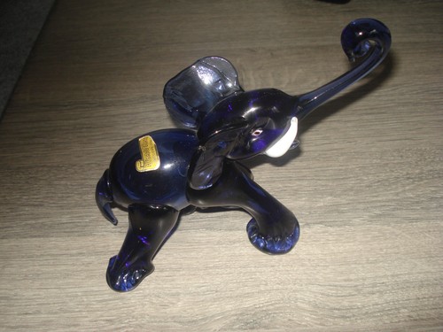 Murano elefant groß - groß, blau