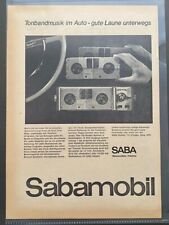 Saba Sabamobil Oldtimer Tonbandmusik Auto Original 1965 Vintage Advert Werbung