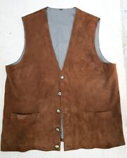 Neuwertige Herrenweste echtes weiches Wildleder Gr 54 tabak  v.Trapper