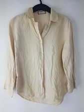 Thomas Burberry Damen Bluse Nova Check Beige 100% Leinen Gr. 40