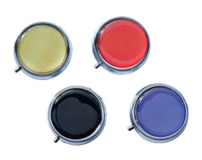 Pillendose Rund Metall Tabletten Medikamentenbox Pillenbox Set Design Uni Farben