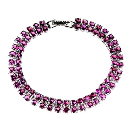 Silber armband rhodolith echte - silber,