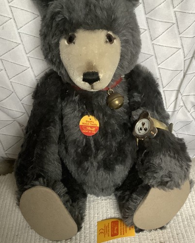 Steiff 1991 graue uhr - steiff,