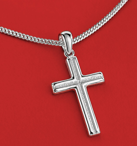 Kreuz anhänger mit kette - mit, echt