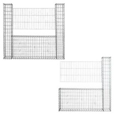 Gabionenwand Sichtschutz Gartenzaun Set Gabione Anbauelement Mauer feuerverzinkt