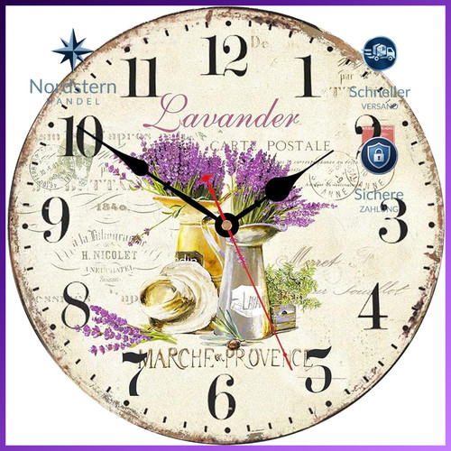 Wanduhr lila lavendel - cm,