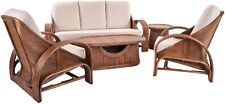 Set/5 Rattan Lounge Déco Sitzgruppe Wintergarten Garnitur (Braun, 5 Personen)