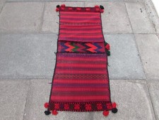 Vintage Handmade Traditionell Orientalisch Baumwolle Rot Rosa Kelim Sattel Bag