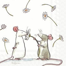 20 Servietten A Daisy for you Maus Gänseblümchen Blume Tiere Kinder Deko 33x33cm