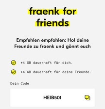 Fraenk for Friends.  +4GB