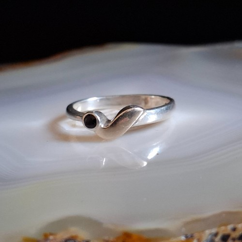 Ring silber 925 vergoldet onyx - silber,