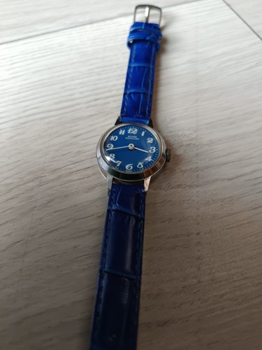 Vintage damenuhr blau anker - blau,