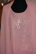 HOSENANZUG BUSINES Gr. 46 rosa chiffon edel Kapuze 3 teilig Rock