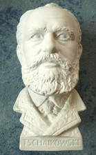 Büste Figur Statue Deko: Pjotr Iljitsch Tschaikowski, 190 mm, Gips