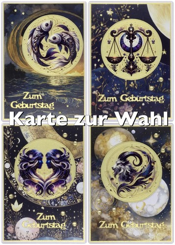 Grußkarte sternzeichen - 3d, grußkarte,