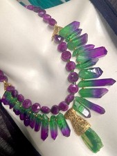 Designer Kette Titan Rohkristalle Sigilith Anhänger Achat Unikat