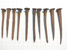 10 Stück Antike geschmiedete Nägel 70 bis 85 mm Lang siehe Fotos, rostig