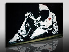 Graffiti Banksy Bild auf Leinwand - Street Art  Kunstdruck, Wandbild, k. Poster