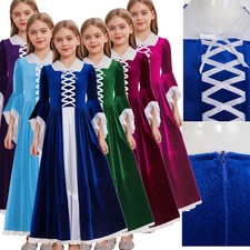 Mädchen Kleid Irisch Kostüme Leistung Retro Kleid Weihnachten Kreuzgurt Fancy