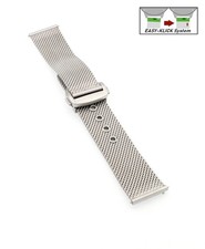 Easy-Klick Milanaise-Mesh Uhrenarmband Modell Biel silber 20 mm, komp. Omega