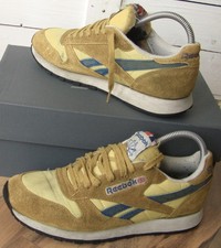 Reebok Sneaker Turnschuh Gr 41 USA81/2 UK71/2 Senfgelb blau gelb Leder Stoff Mix