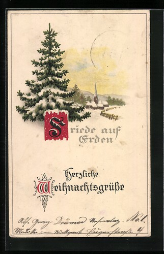 Winterliche landschaft mit - winterliche,