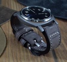UHRENARMBAND 26 24 22 MM CORIUM 2 GRAU VINTAGE LEDER FÜR PANERAI ETC MA STRAP
