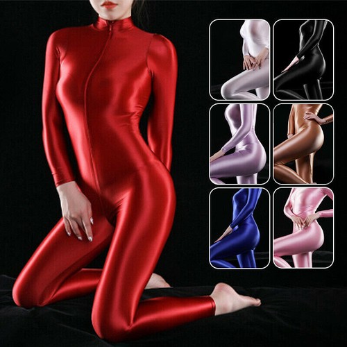 Damen satin glänzend body - damen,