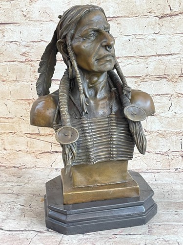 Native indian chief bronze - indian,