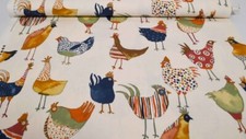 Hühner beige Dekostoff mit