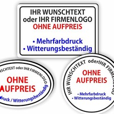 FIRMENSCHILD WERBESCHILD WARNSCHILD TEXT LOGO DESIGN IHR WUNSCHTEXT RUND OVAL