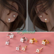 Echt 925 Sterling Silber * Ohrringe Ohrstecker Creolen * Mini Blumen Blüten