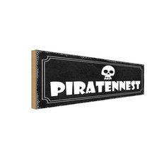 Holzschild 10x27 cm Piratennest Dekoration Deko Geschenk Holz Schild