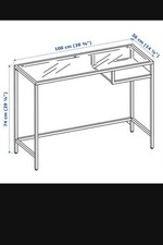 Schreibtisch/Laptoptisch, schwarzbraun/Glas, 100x36 cm