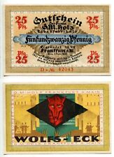 25 Pfennig Frankfurt 1921  "G.M.Holz- Wolfs Eck"  Serie D, Erhaltung II+