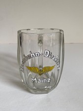 Bierkrug "Eisenbahn-Direktion Mainz" emaillebemalt - äußerst seltenes Bierglas